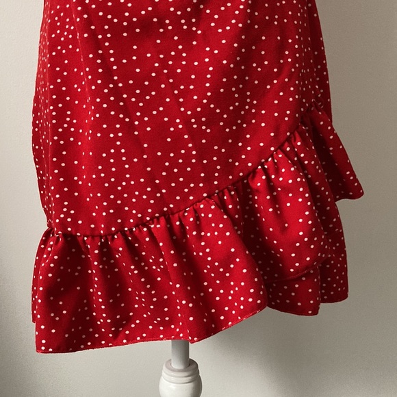 Wrap-Around Red Polka Dot Dress - Picture 4 of 11